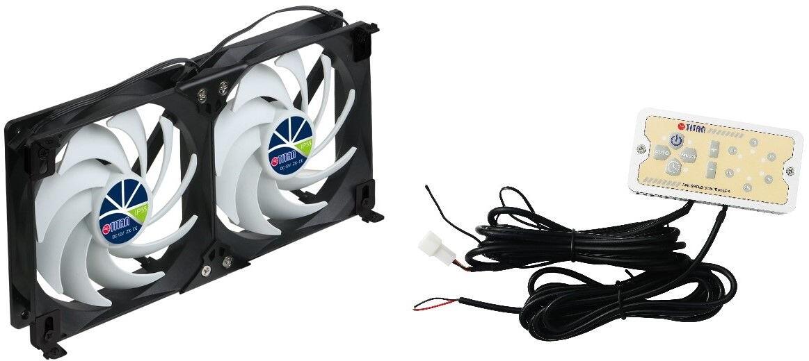 Montert Kjøleskapvifte SC22+ dobbel 12V IP55 med temperatursensor i campingvogn