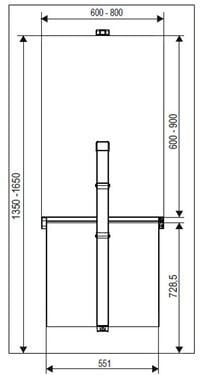 Klaffebordbeslag TopSwing 470mm svart detalj nærbilde