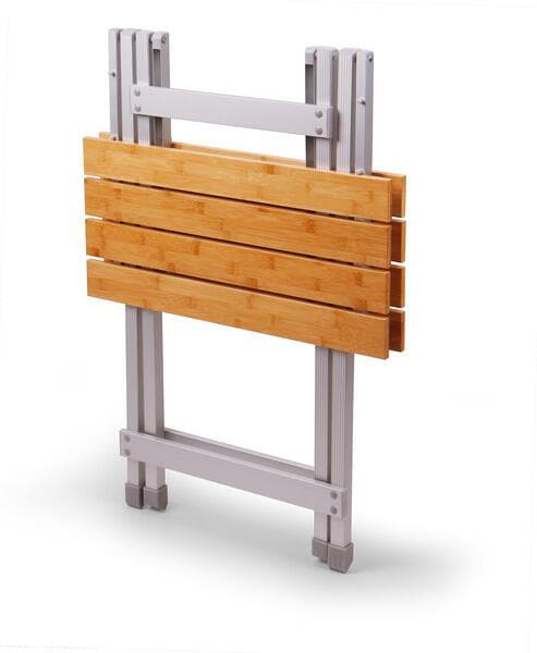 Baksiden av Klappbart campingbord Single bambus 50x50 cm