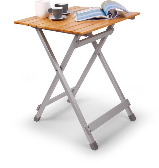 Klappbart campingbord Single bambus 50x50 cm fra fronten