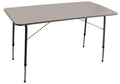 Klappbord 120x60 cm høydejusterbart aluminium grå for camping