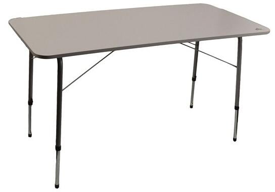 Klappbord 120x60 cm høydejusterbart aluminium grå for camping