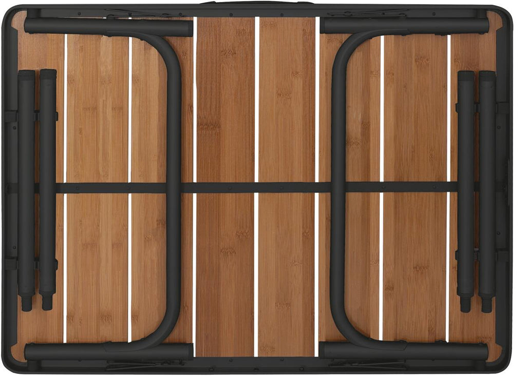 Montert Klappbord Arsoli bambus 60x45 cm høydejusterbart i bruk