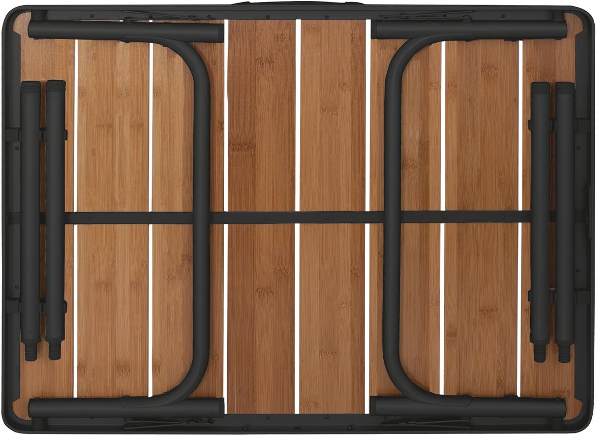 Montert Klappbord Arsoli bambus 60x45 cm høydejusterbart i bruk