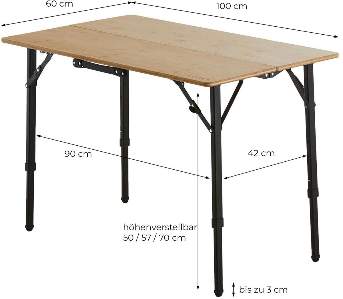Klappbord Bamboo Two 100x60 cm bakside