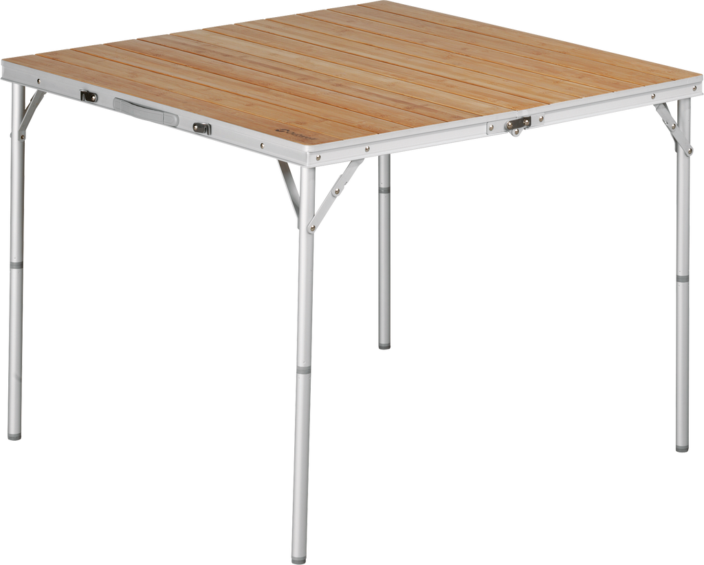 Klappbord Calgary bambus 90 x 90 cm aluminium forfra