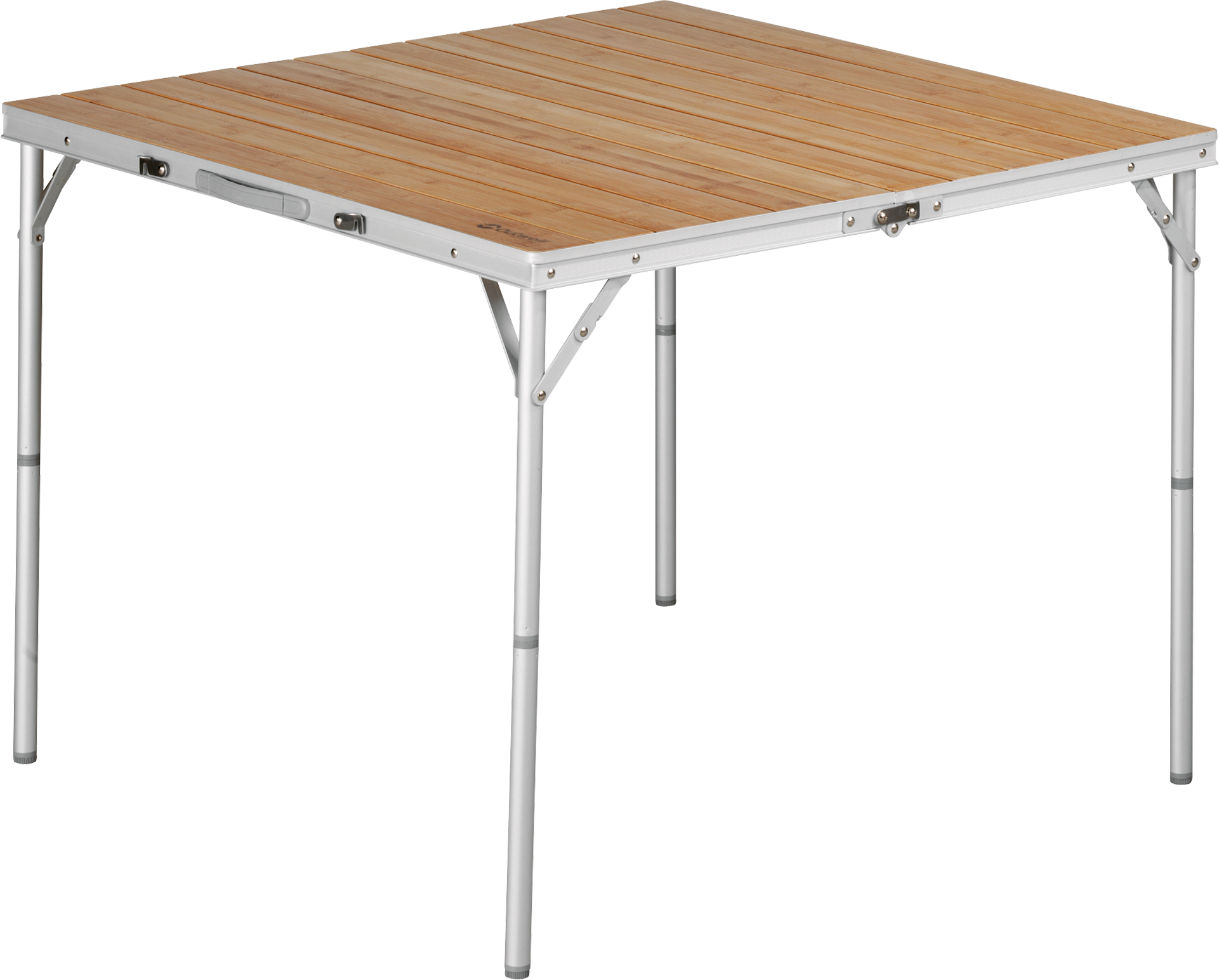 Klappbord Calgary bambus 90 x 90 cm aluminium forfra