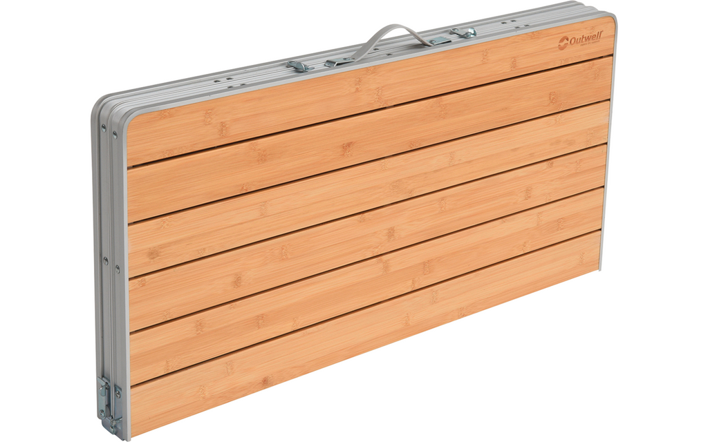 Klappbord Calgary bambus 90 x 90 cm aluminium bakside
