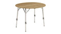 Klappbord Custer Round bambus 90 cm fra Outwell sett forfra