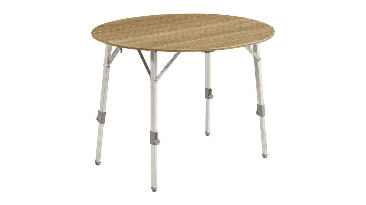 Klappbord Custer Round bambus 90 cm fra Outwell sett forfra