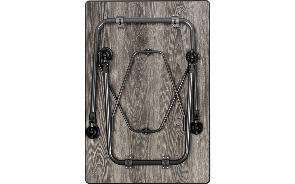 Montert Klappbord Linear Greywood 80 x 60 cm høydejusterbart i bruk