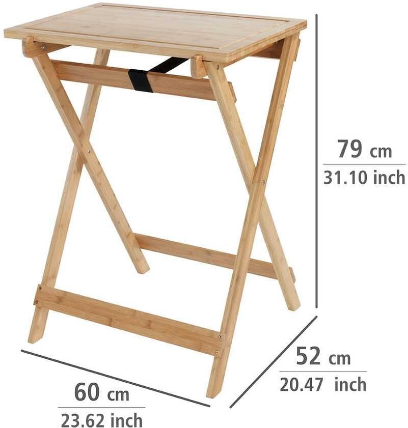 Klappbord Lugo med skjærebrett bambus 60x79x52 cm - Wenko