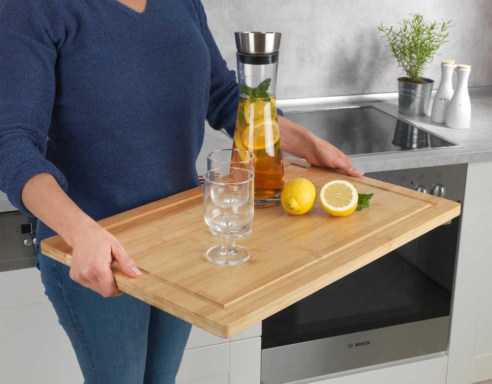 Klappbord Lugo med skjærebrett bambus 60x79x52 cm - Wenko