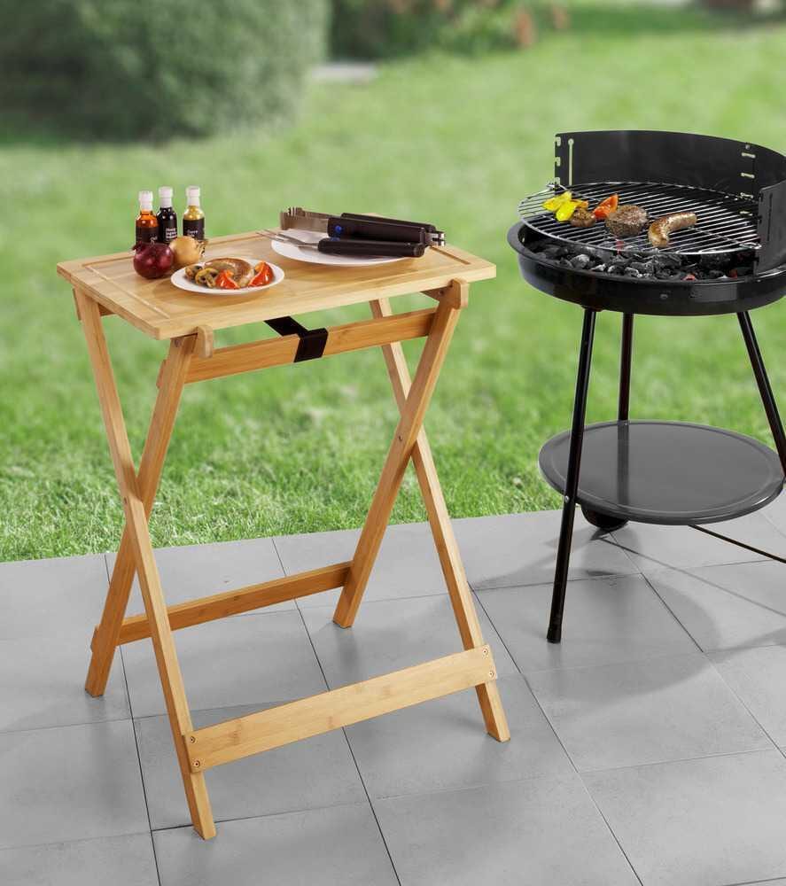 Klappbord Lugo med skjærebrett bambus 60x79x52 cm - Wenko