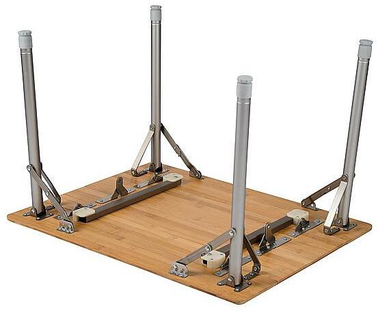 Montert Klappbord Morris 65x50 cm bambus høydejusterbart i campingmiljø