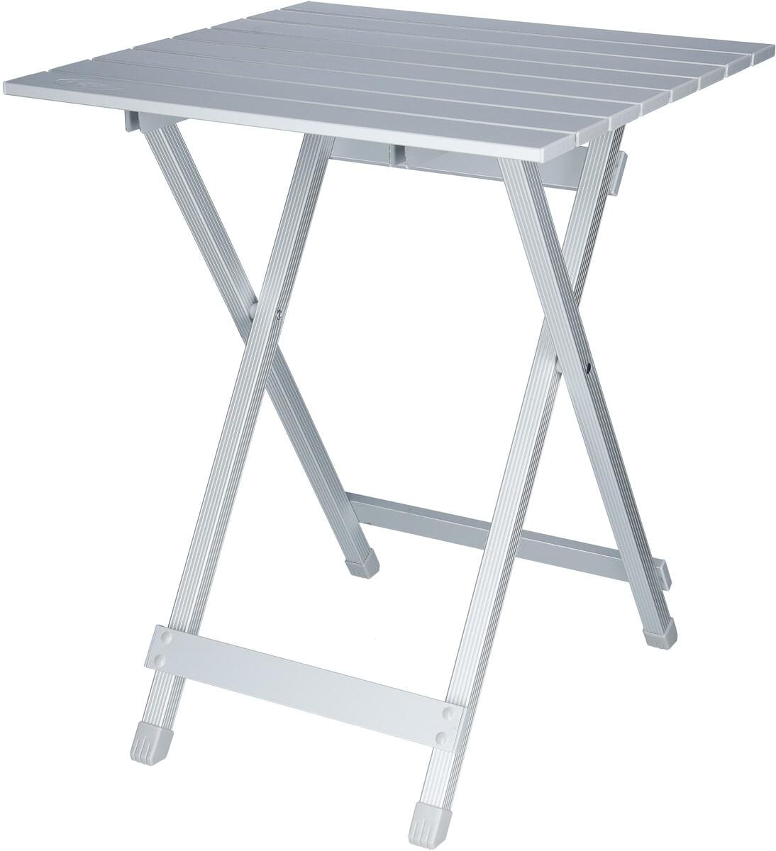 Klappbord Single aluminium 50x50x64 cm sølv forfra