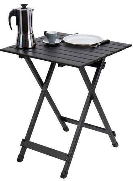 Klappbord Single aluminium 50x50x64 cm svart detalj nærbilde