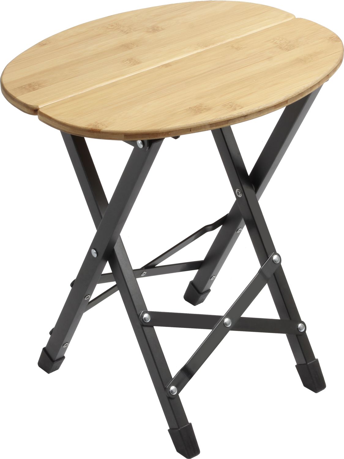 Klappkrakk Twisty Bamboo oval med aluminiumsramme Brunner forfra
