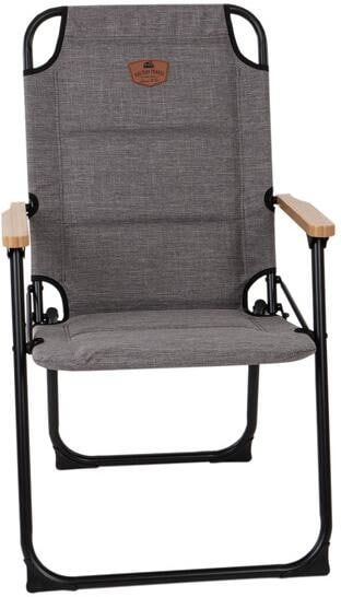Klappstol med bambus-armlener 56x48x90 cm grå melert bakside