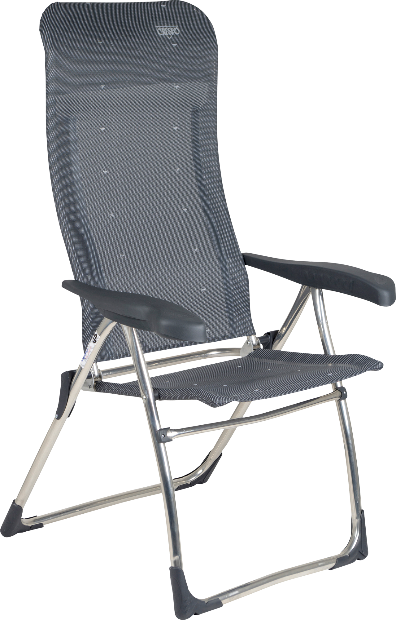 Klappstol AL/215 Classic 7-pos justerbar rygg aluminium - Crespo forfra