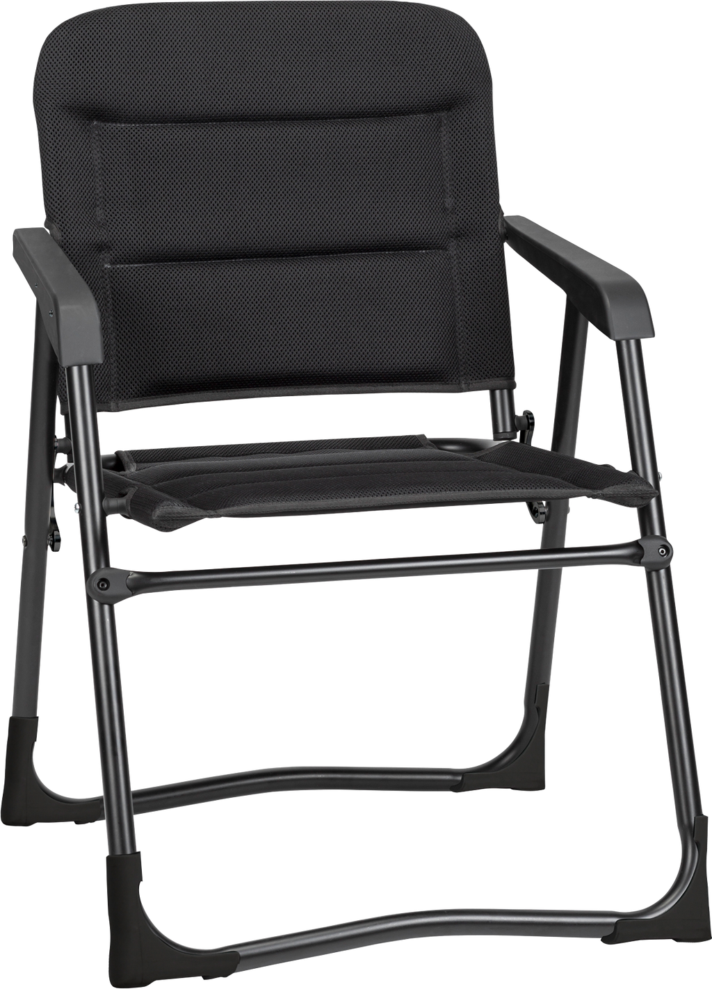 Klappstol Aravel Vanchair aluminium 120 kg svart forfra