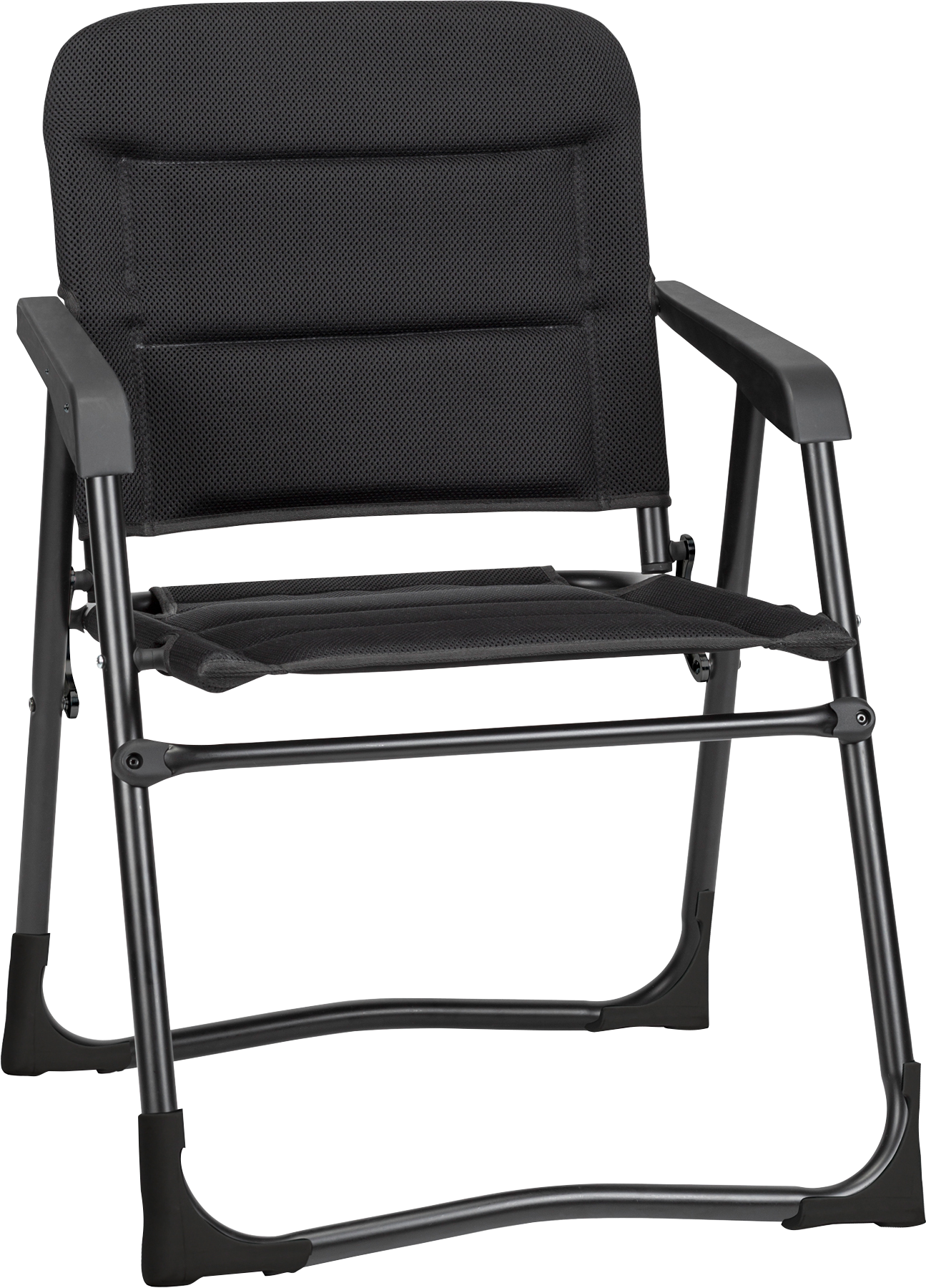 Klappstol Aravel Vanchair aluminium 120 kg svart forfra
