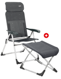 Klappstol og benstøtte sett AL/213 + AL/231 7-pos 110 kg - Crespo for campingkomfort