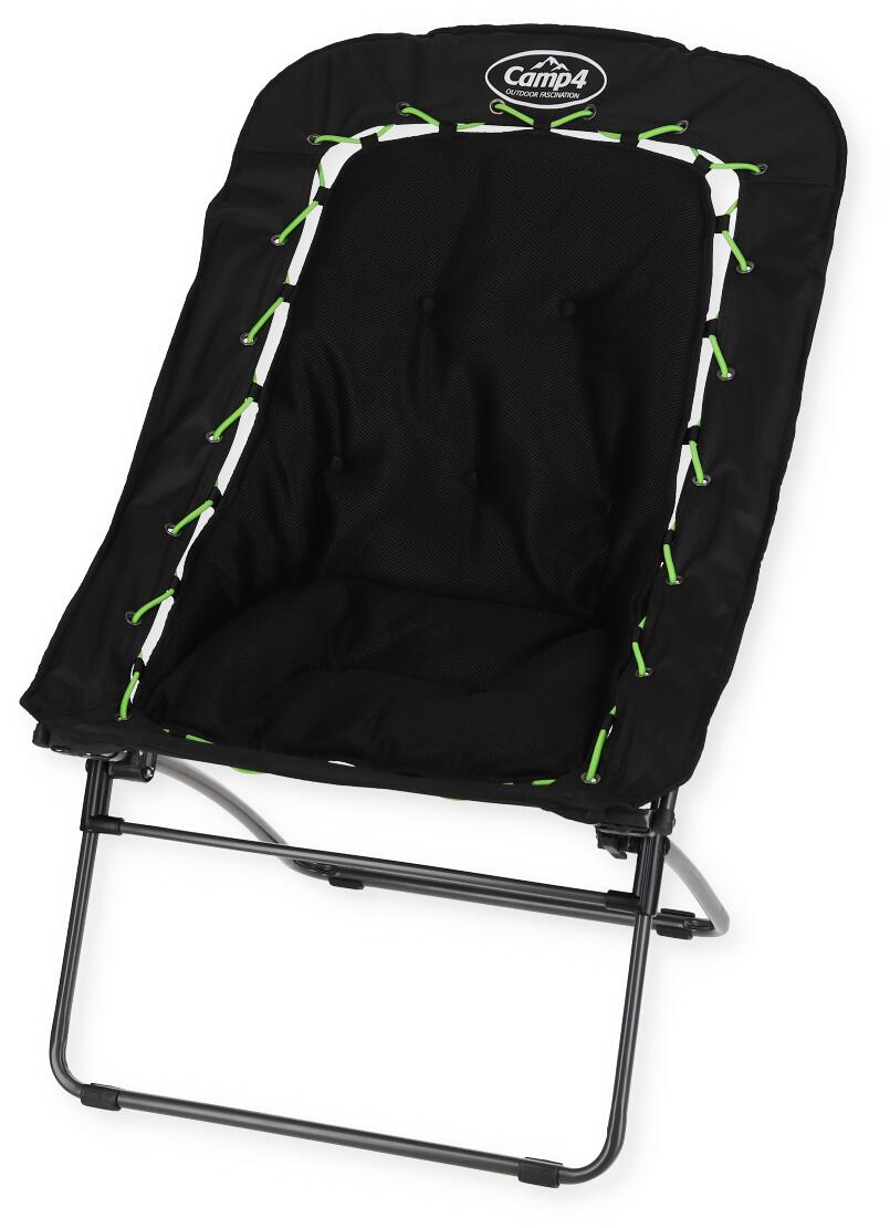 Klappstol Bungee med høy rygg svart lime forfra