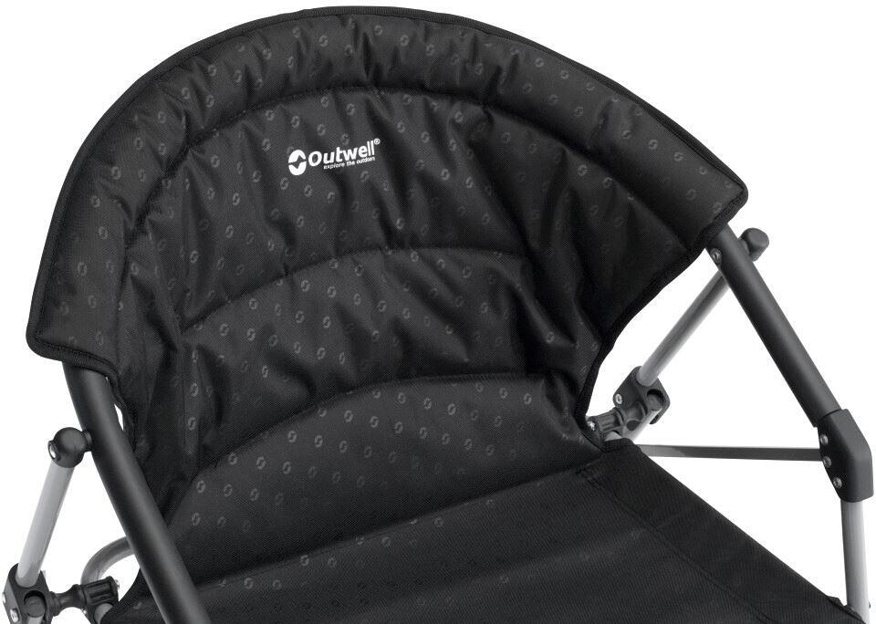 Klappstol Campana sett med 2 stk, svart montert på campingplass