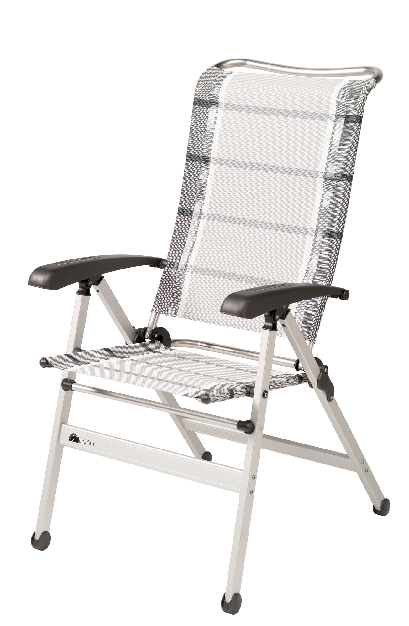 Klappstol Cha Cha 0649 aluminium 8-pos ryggstøtte 140 kg fra Dukdalf forfra