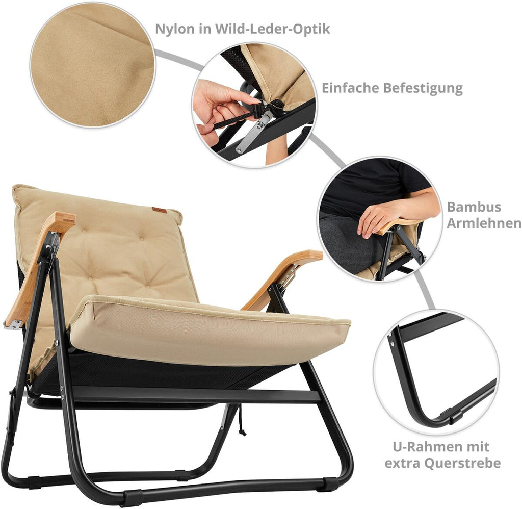 Nærbilde av stoff og pute på Klappstol Hayden Deluxe