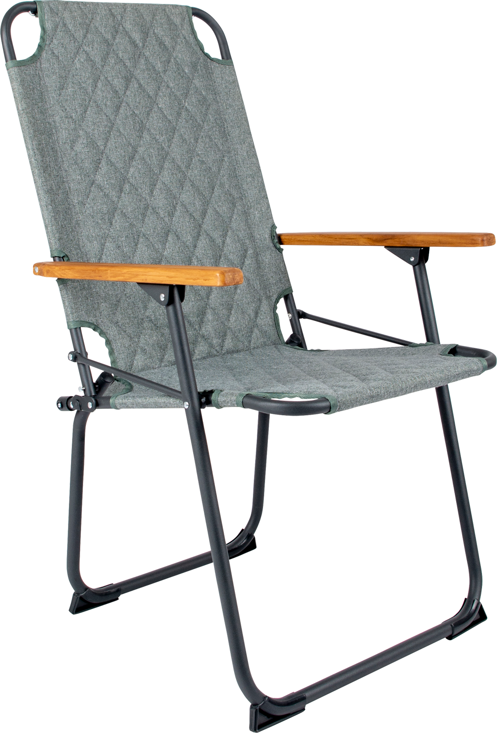 Klappstol Jefferson XL med bambusarmlener aluminium forfra