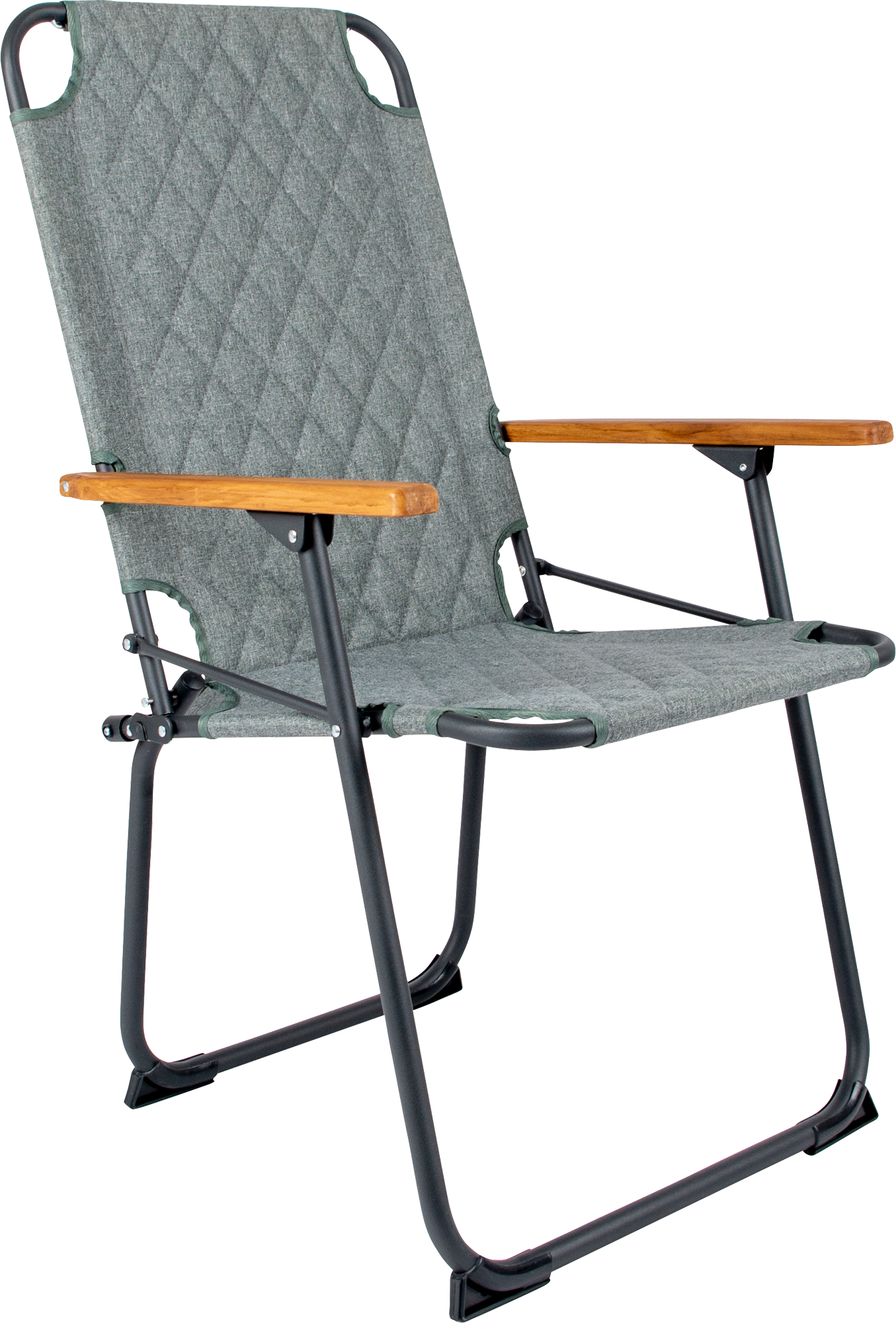 Klappstol Jefferson XL med bambusarmlener aluminium forfra