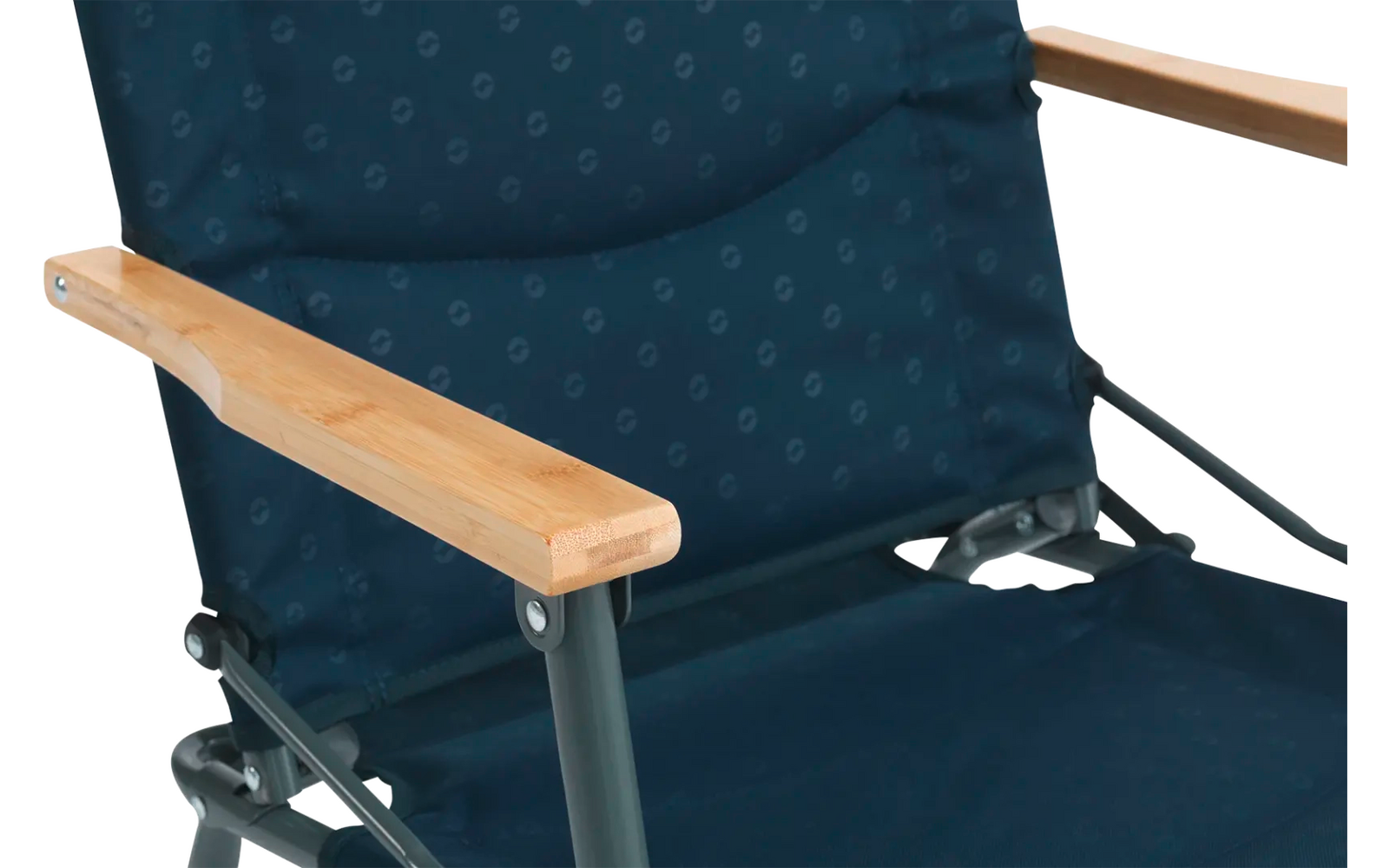 Detalj av bambus armlene på Klappstol NomadNest Navy Night