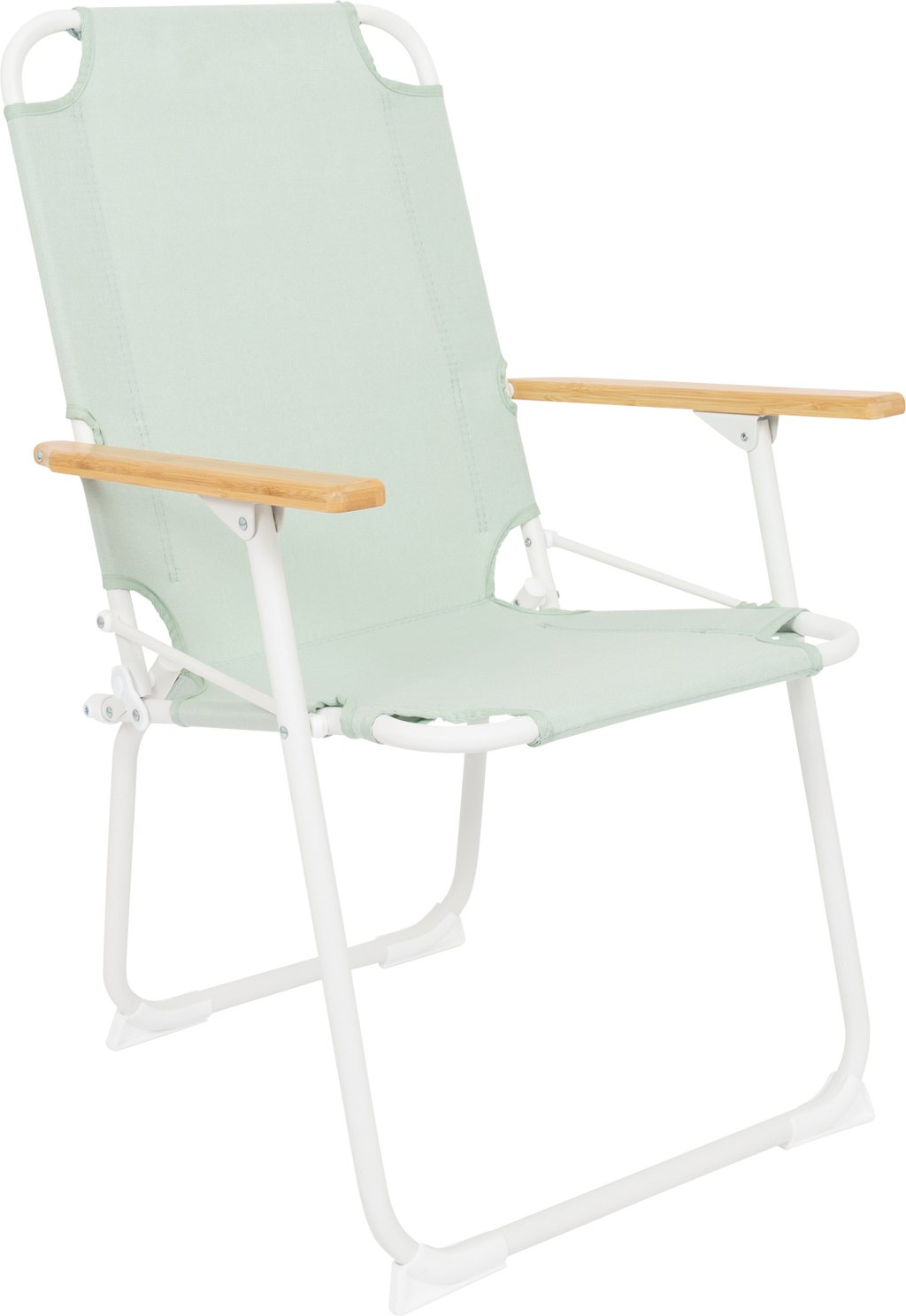 Klappstol Pastel Mosset M med bambusarmlener forfra