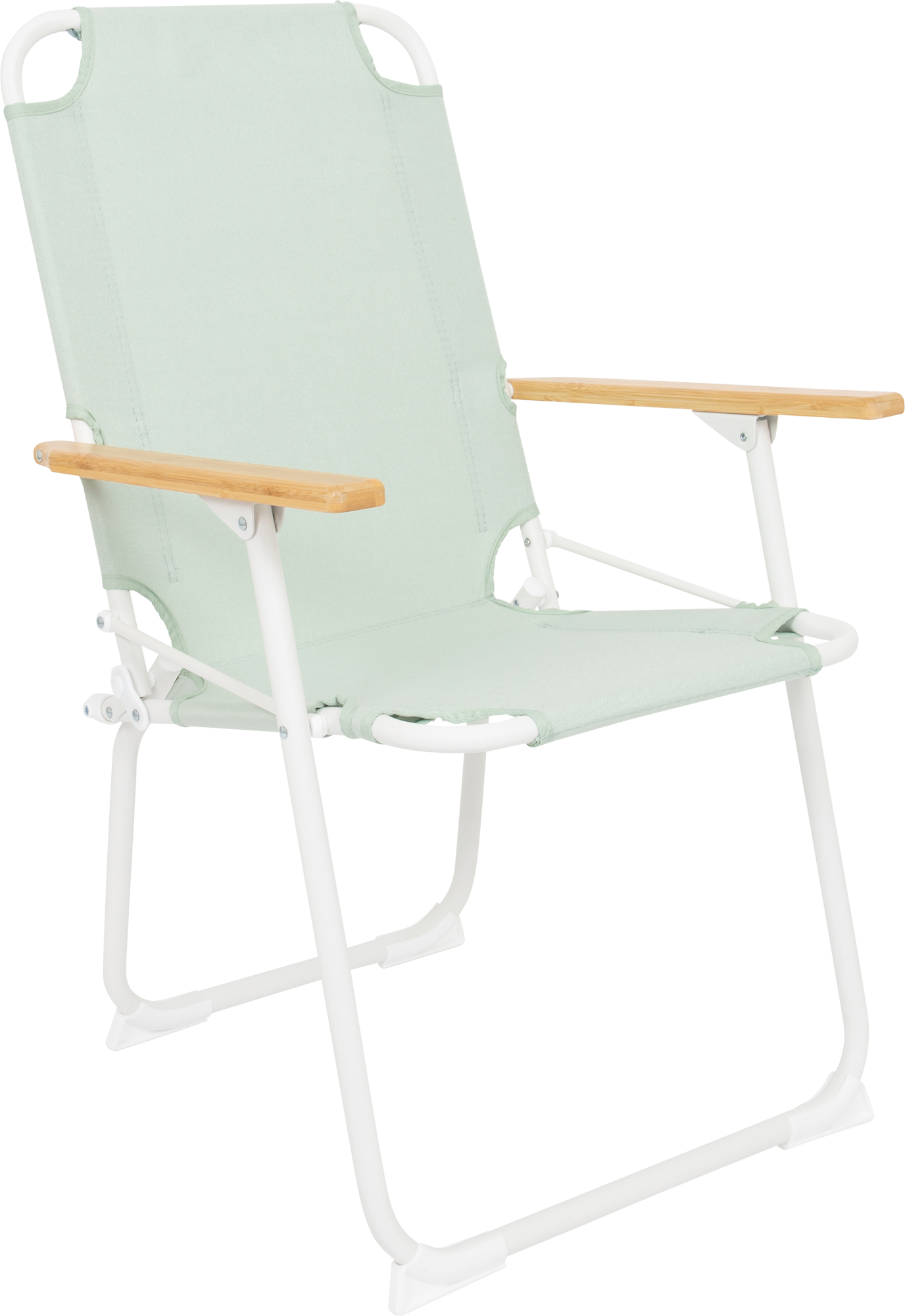 Klappstol Pastel Mosset M med bambusarmlener forfra