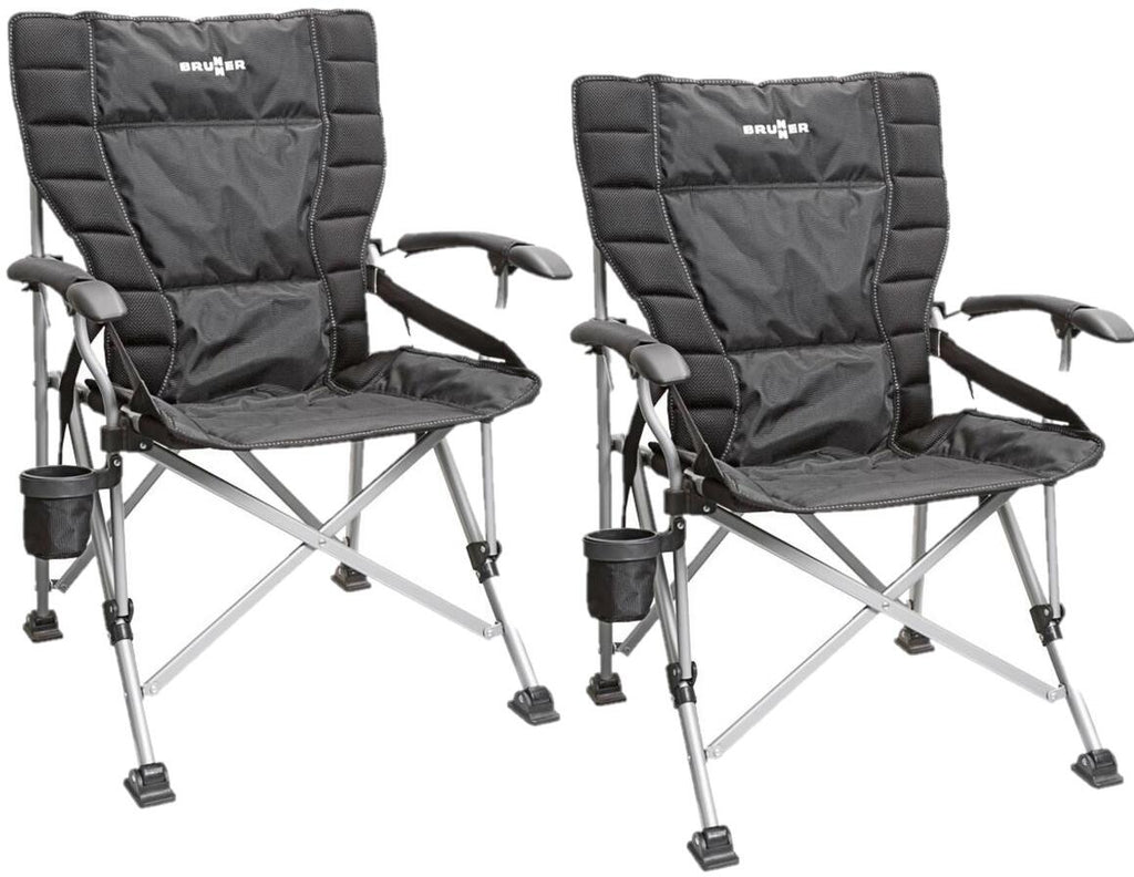 Klappstol Raptor XL 2-pack forfra med grå polyester