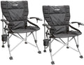 Klappstol Raptor XL 2-pack forfra med grå polyester