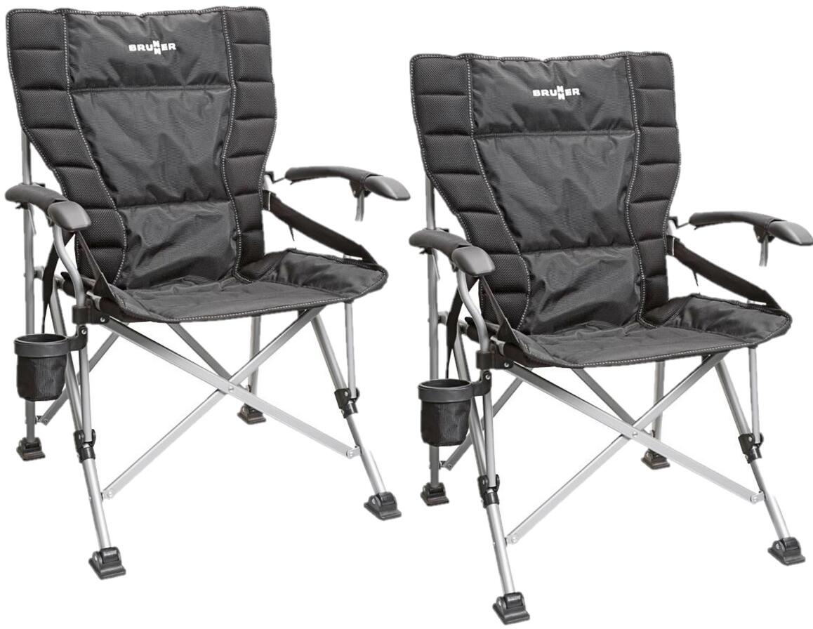 Klappstol Raptor XL 2-pack forfra med grå polyester