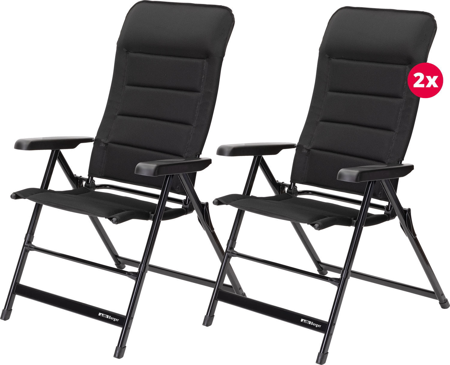 Klappstol Tesino XL sett 2 stk 3D-mesh forfra