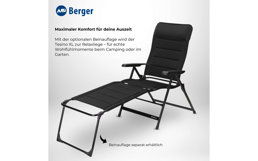 Klappstol Tesino XL sett 2 stk 3D-mesh montert på campingplass