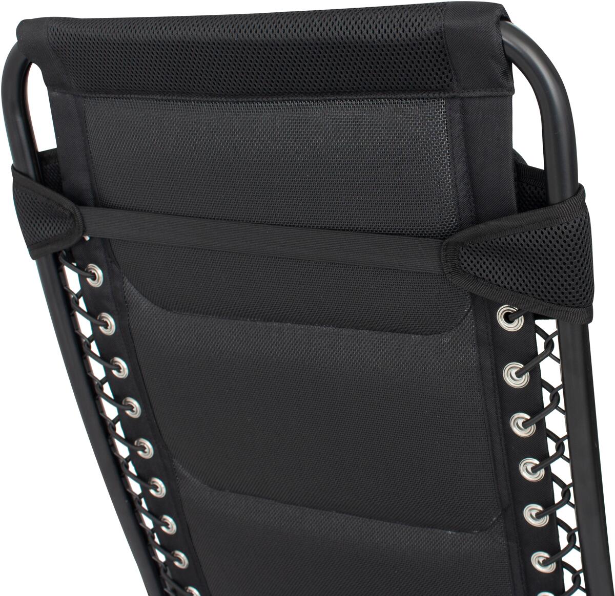 Nærbilde av aluminiumramme på Klappstol Veroli 3D Mesh aluminium svart