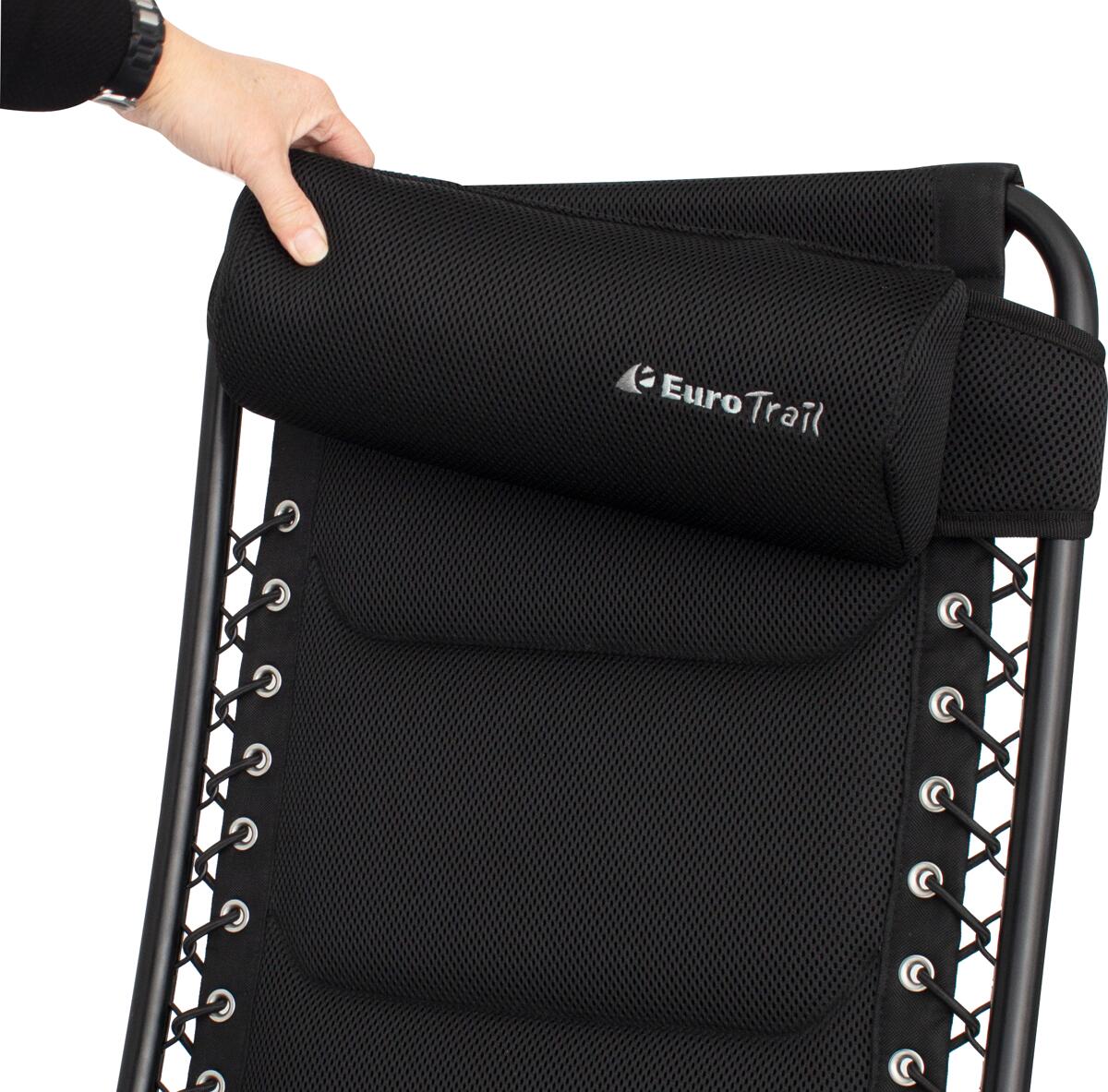 Klossdetalj på Klappstol Veroli 3D Mesh aluminium svart