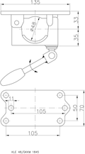 Klemmebrakett for støtteben Ø 48 mm med fellbart håndtak - AL-KO front