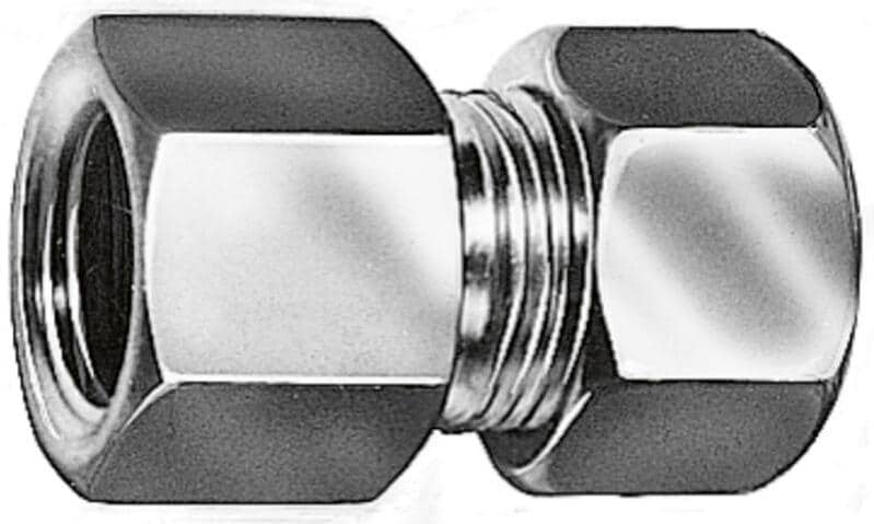 Klemringkobling rett 8 mm x 3/8" stål forsinket for gassrør fra GOK