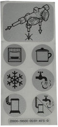 Klistremerke-sett for gassfordelerblokk 6 symboler forside
