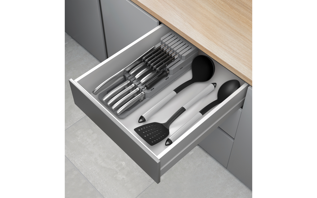 Detalj av Knivorganisator Blade-Fit justerbar med 3 nivåer grå