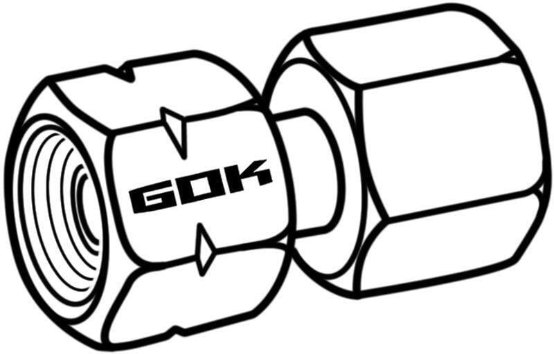 Koblingsstykke 1/4" x RST 8mm for gassrør - GOK baksiden