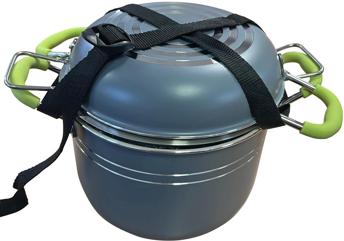 Baksiden av Kokekar Easycook gryte- og pannesett 8-deler aluminium keramikk