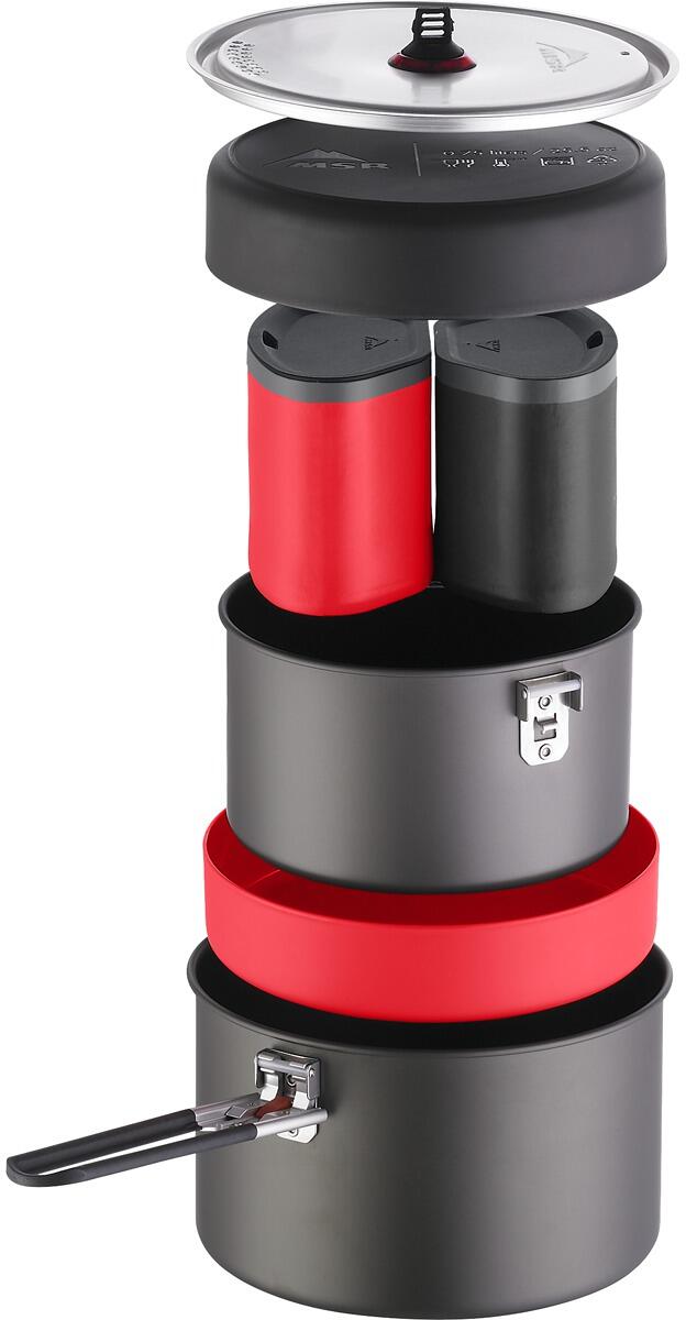 Kokekar Quick 2 i aluminium, 8-deler, 0,79 kg forfra